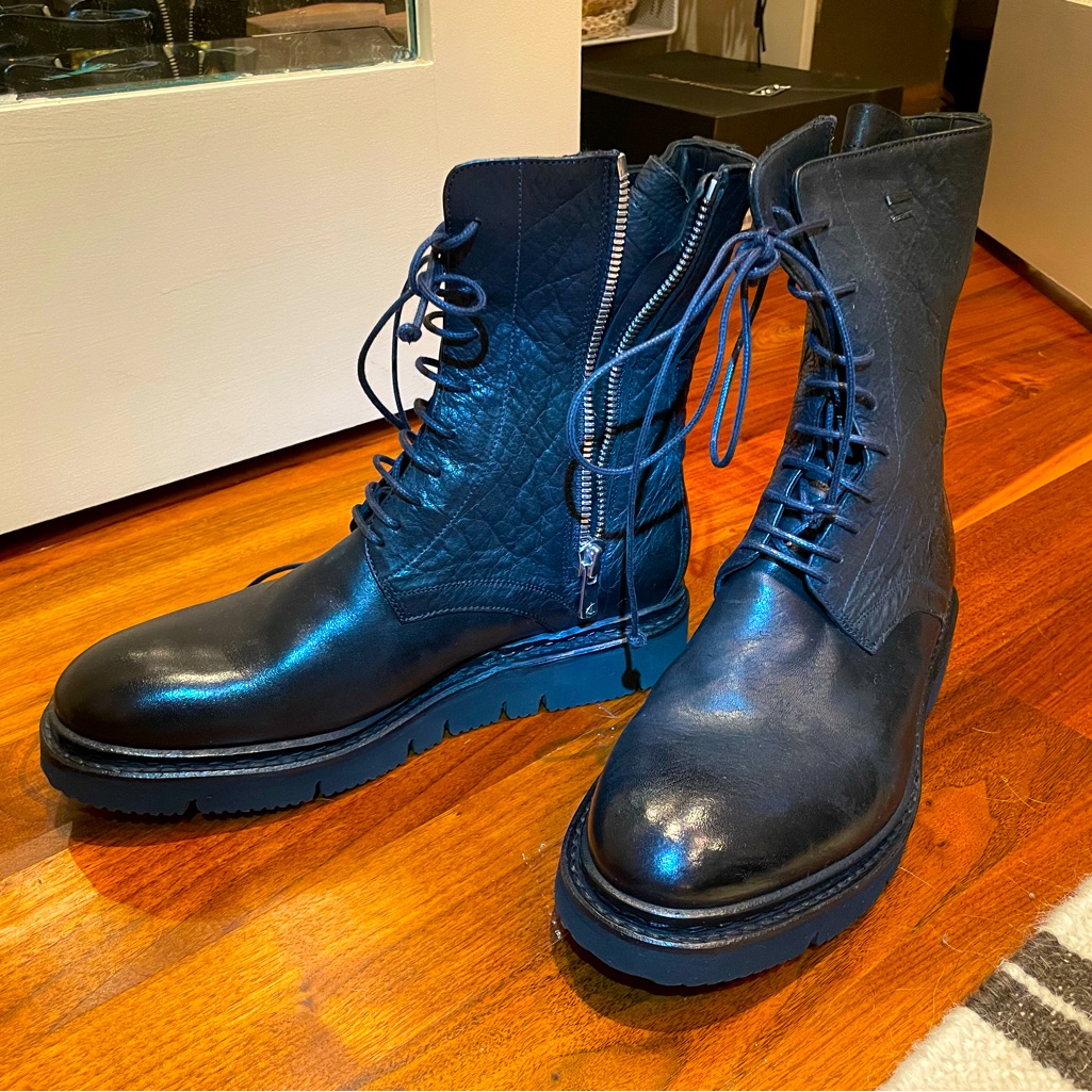 The Last Conspiracy Black Women’s Waxed Suede Birger Combat Boots Size 40